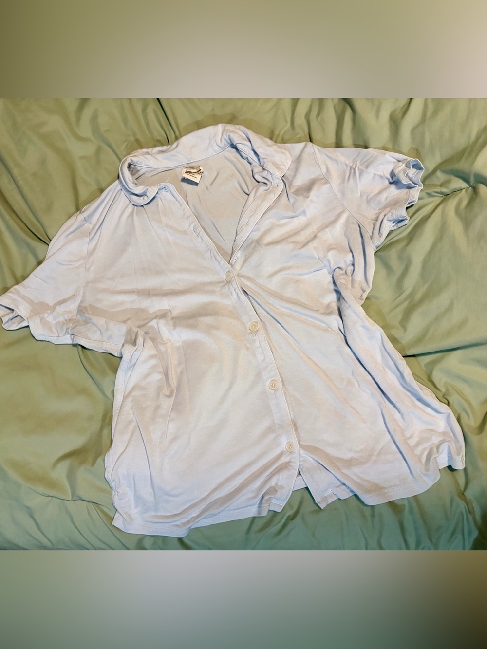 Light Blue Women's Modal Pajama Set - Picture 3 of 4